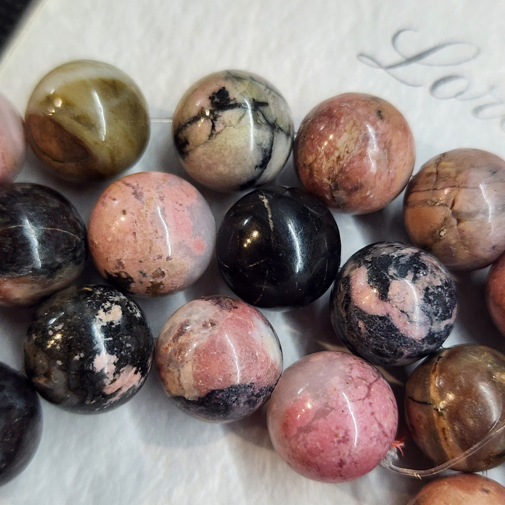 Родонит природный, бусина шар 12мм, штучно