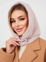 Капор зимний вязаный капюшон на флисе