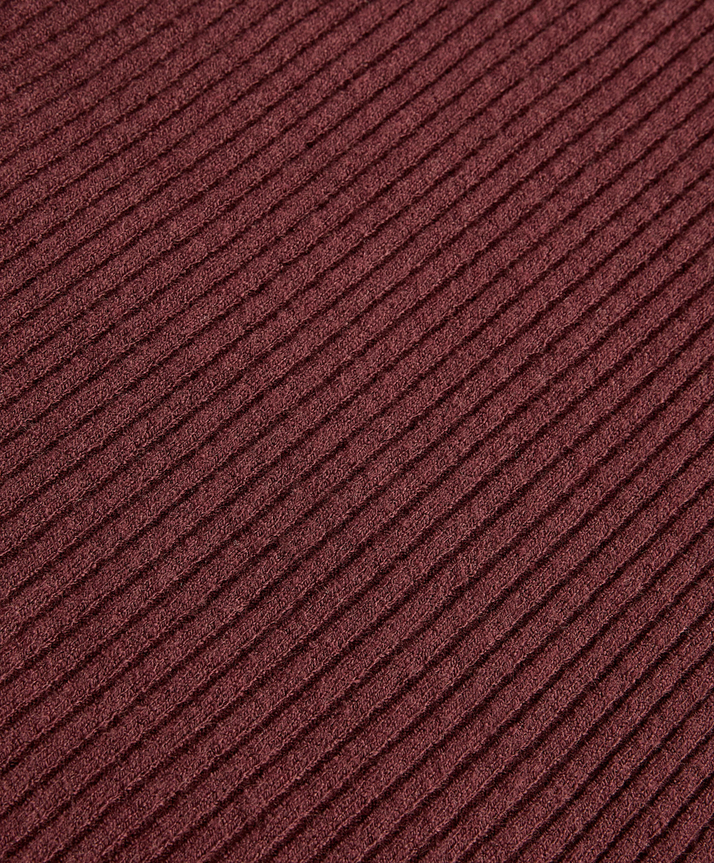 OYSHO Расклешенные трикотажные брюки в рубчик, лиловый меланж