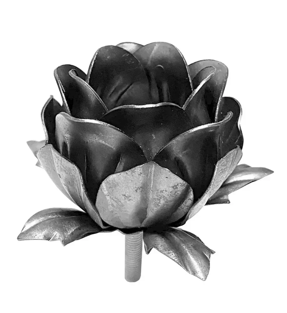 Кованый цветок роза d- 65 мм 4/5, 10 штук