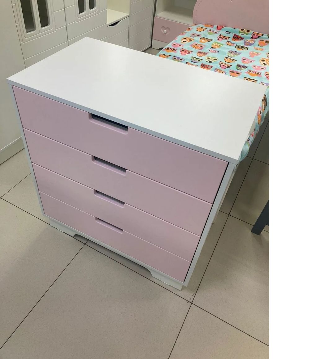Комод дет.Облако с 4-мя ящиками МДФ софт интегрированные ручки