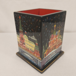 Стакан под ручки и карандаши "Москва" (Ручная роспись Палех)