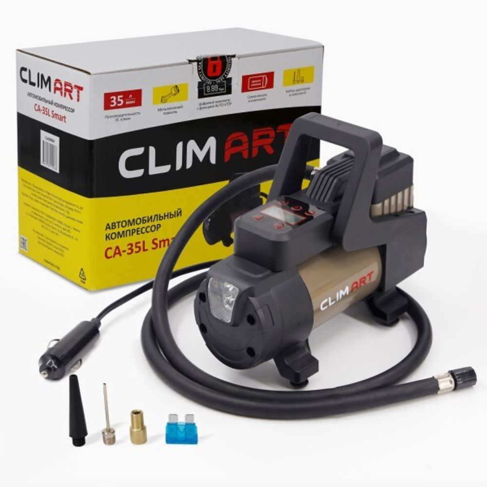Компрессор поршневой Clim Art CA-35 LSMART 12В, 35л/мин. до 7 Атм с LED-фонарем (CLIM ART)