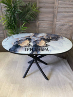 Стол круглый стеклянный "Смола"