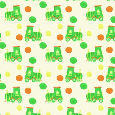 Яркий зеленый паровозик