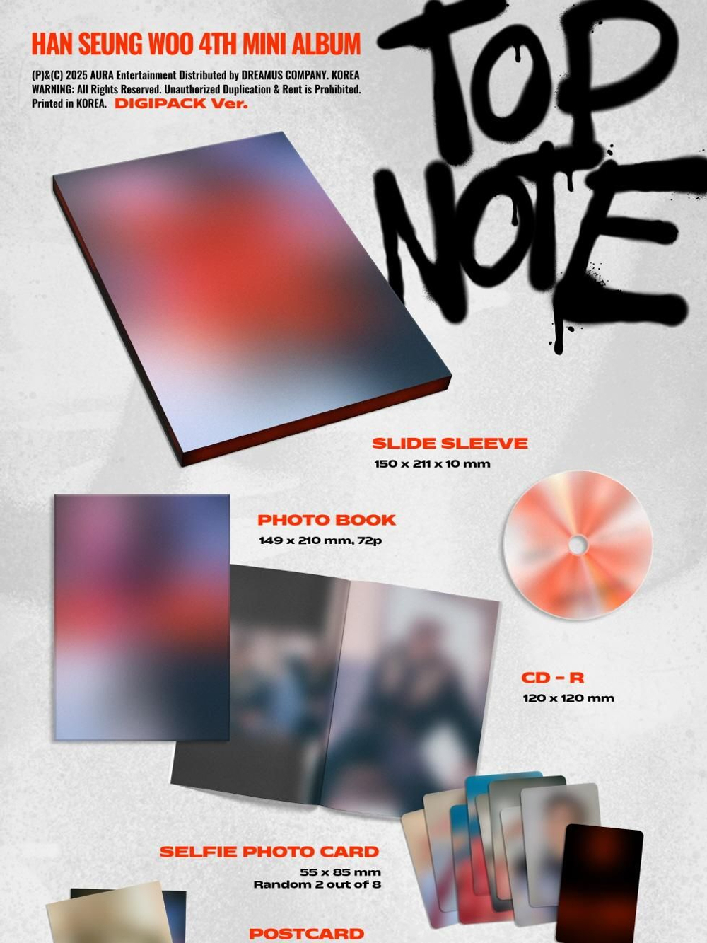 Альбом HAN SEUNG WOO - TOP NOTE 4th Mini Album DIGIPACK Version