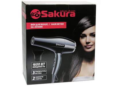 Фен 2 скорости 3 режима 1600Вт SA-4046BK