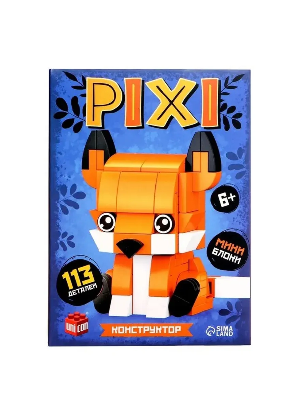 Конструктор блочный «PIXI. Лисёнок», животные, мини блоки, 1