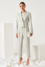 3961 Брюки женские (бирюзовая клетка)