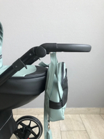 Коляска детская Peppy Zoom 2 в 1 (01) Черная экокожа / Мята экокожа