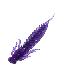 Приманка ZUB-LARVA  60мм(2,4")-7шт, (цвет 610) фиолетовый с блестками