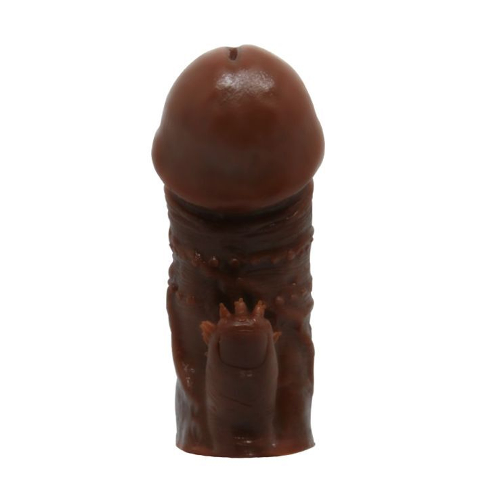 Коричневая насадка на пенис - 11,5 см. (Цвет: коричневый)