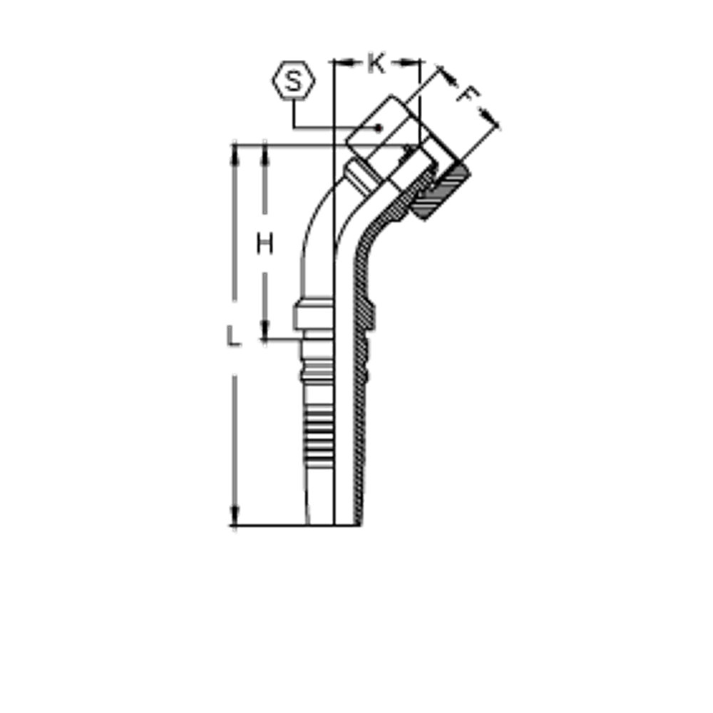 Фитинг DN 25 BSP (Г) 1.1/4 (45) Interlock TIEFFE