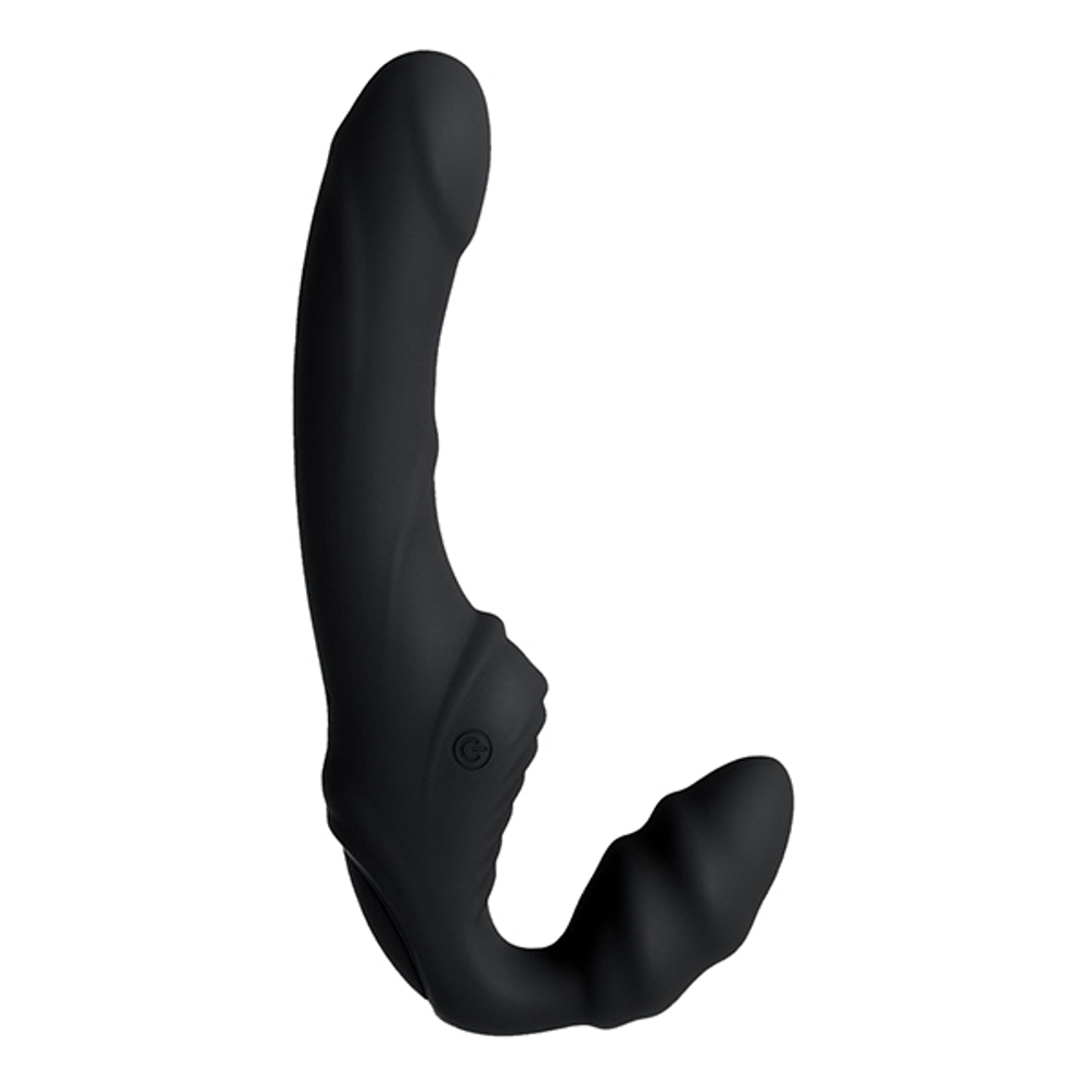 Черный безремневой страпон 35см с вибрацией ToyFa Black&Red 901408-5