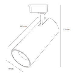 Трековый светильник однофазный ЭРА TR5-30 COB BK светодиодный 30Вт 4000К 2200Лм черный