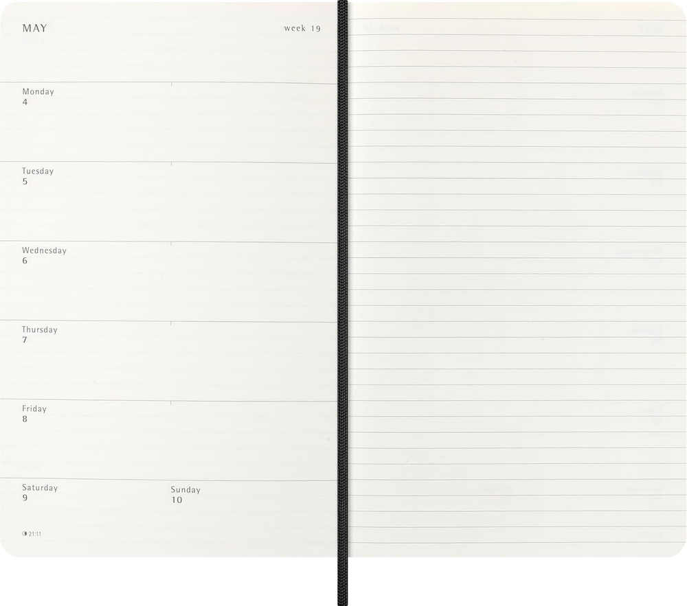 Еженедельник 2026 Moleskine Precious & Ethical MAMBA 13х21см обложка экокожа, черный в подарочной коробке