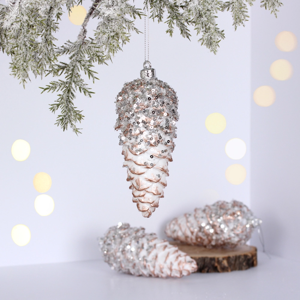 Ёлочные игрушки VERSAILLES «Орион» 14*6 м (набор 3 шт), Розовый