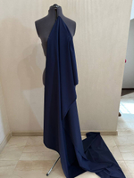 Костюмно-плательная однотонная шерсть (Marzotto, 100%шерсть, Чернильный синий, 152, 280 гр/м2)