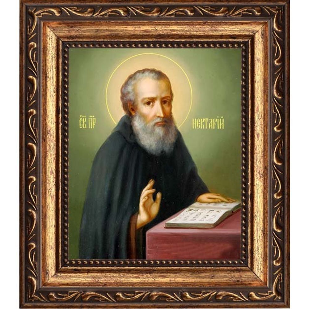 Нектарий Печерский преподобный. Икона на холсте.