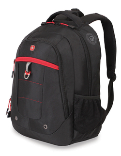 Городской рюкзак на молнии чёрный с красным 29 л из полиэстера 900D WENGER 5918201419