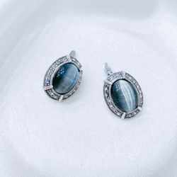 "Кордильеры" серьги в серебряном покрытии из коллекции "Самоцветы" от Jenavi  с английским замком