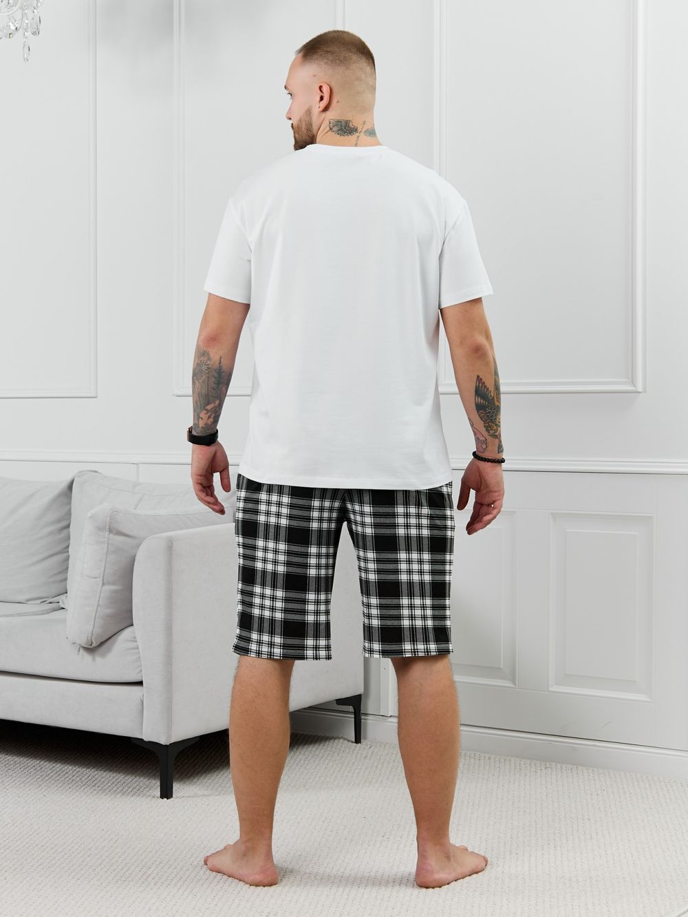 Шорты мужские Тор-2.1 Виотекс КЛЕТКА ЧЕРНАЯ