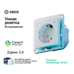 ATLASDESIGN SMART РОЗЕТКА с заземл., со шт., Zigbee, L+N, 16А, мех., БЕЛЫЙ