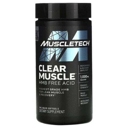 Посттренировочные комплексы MuscleTech, Clear Muscle, HMB, свободная кислота, 84 капсулы с жидкостью