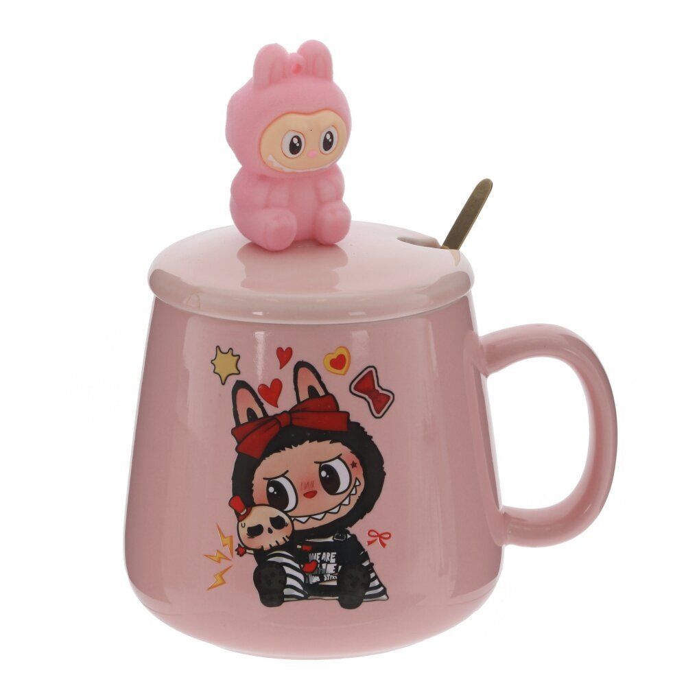 GAEM Кружка с крышкой и ложкой, 470 мл, L13,5 W10 H15 см