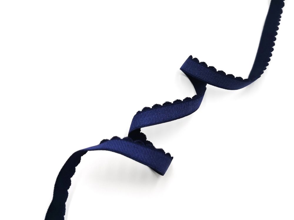 Отделочная резинка с фестонами, 15 мм, темно-синий, Lauma (Арт: OTR605/15A-061), м