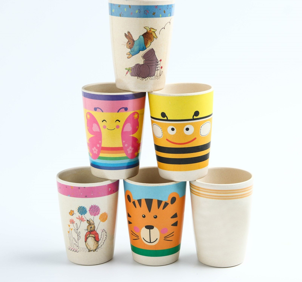 4298752 Стакан детский из бамбука, цвет МИКС