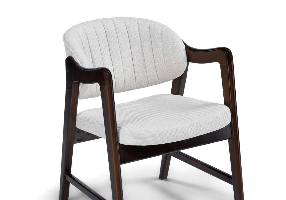 Стул деревянный Woodville Никсон ткань мешковина 9199-2, цвет орех