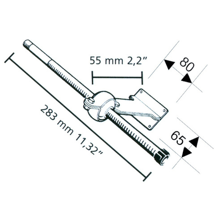 Опора транцевая РТ 283x117мм, нерж.сталь