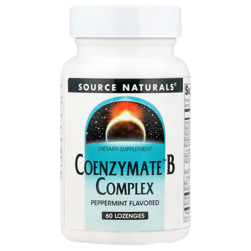 Source Naturals, Coenzymate™, комплекс витаминов группы B, перечная мята, 60 пастилок