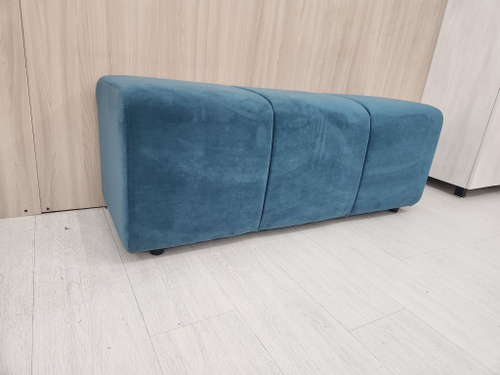 Банкетка мягкая велюр морская волна 120х41х45см