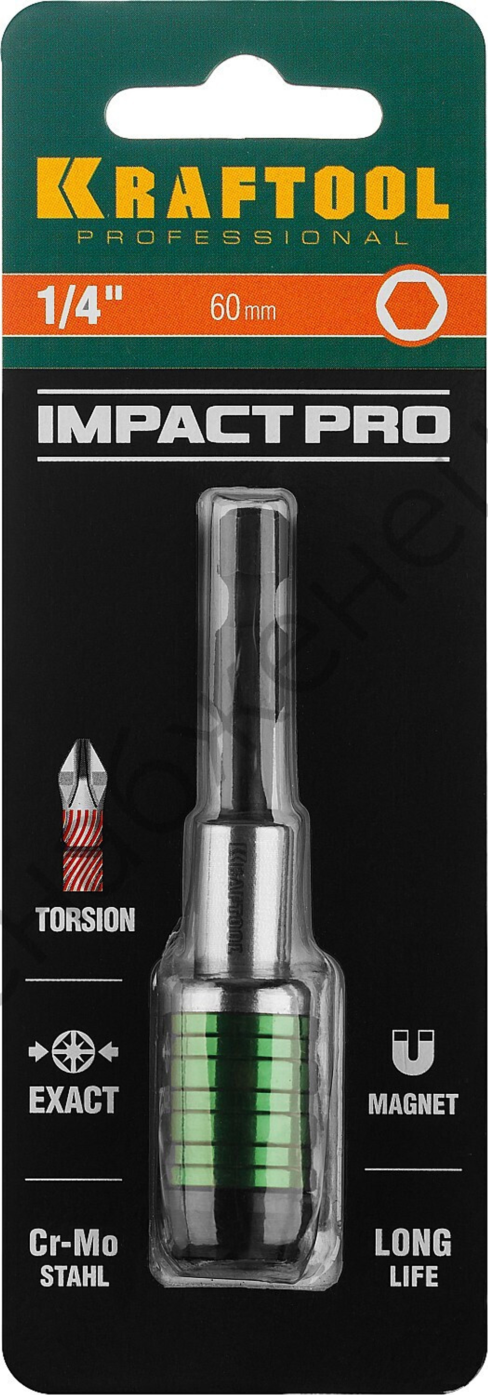 KRAFTOOL 60 мм, Торсионный адаптер для бит для ударных шуруповертов (26803-60)