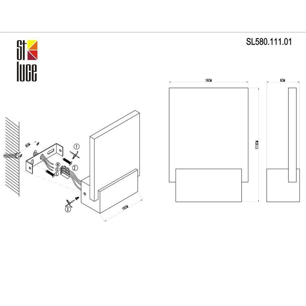 SL580.111.01 Светильник настенный ST-Luce Белый/Белый LED 1*6W 4000K