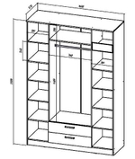 Коста-Рика Шкаф четырехдверный