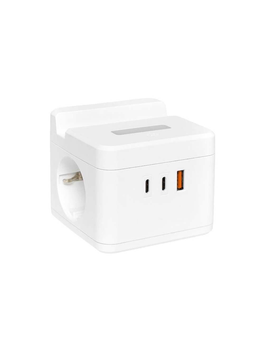 Удлинитель "Куб" 2х1.3м USB + 2Type C с быстрой зарядкой подставкой под телефон и ночником 1кв.мм EKF UBA-CUB-2-FC