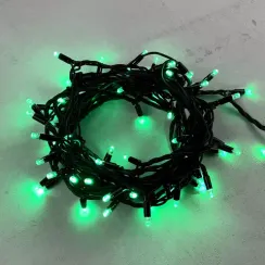 Гирлянда Нить 10 м., зеленый, 220В, 75 LED, Провод Черный Каучук, IP65, LTC (LL75-1-2G)