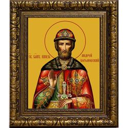 Андрей Боголюбский Великий князь. Икона на холсте.