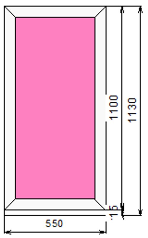 Пластиковое окно 1100 х 550 ТермА Эко с глухой створкой