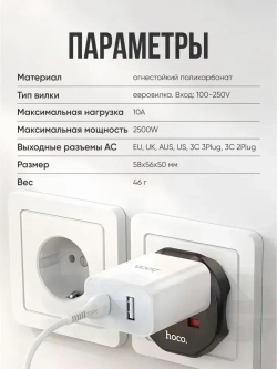 Универсальный переходник для розетки