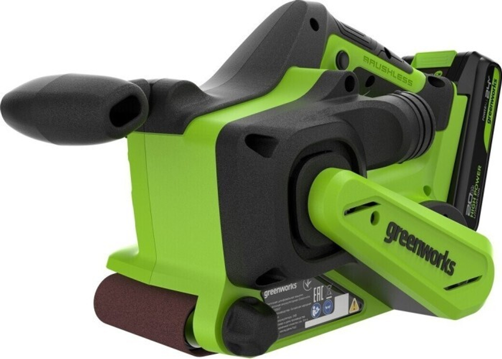 Ленточная шлифовальная машина аккумуляторная GREENWORKS G24BS 24V, АКБ 2Ач и ЗУ 3100607CUA