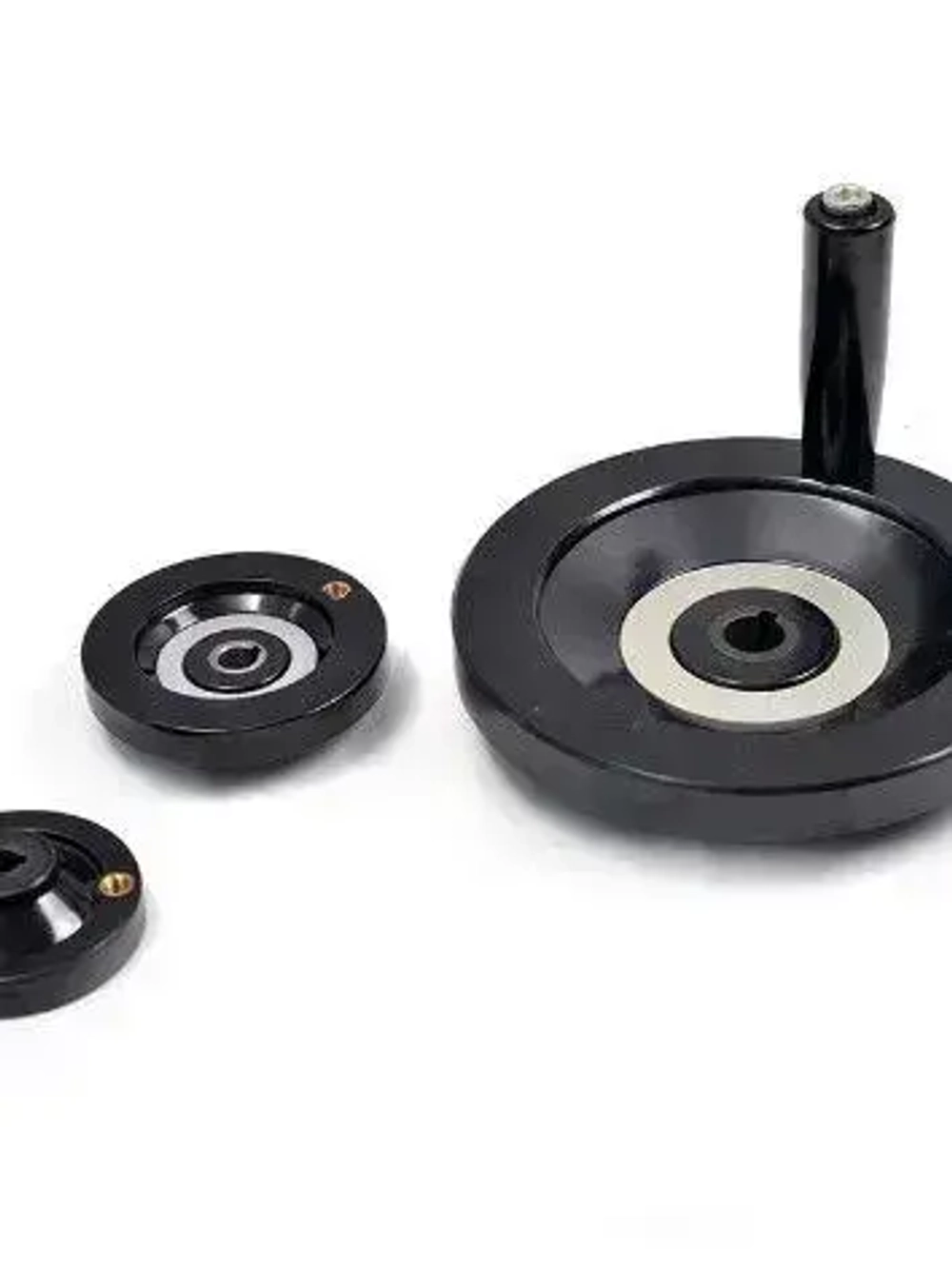 Маховик бакелит 80х10х3мм (Dxdxb) цельнолитой, с ручкой