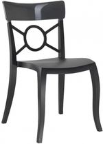 Стул пластиковый Papatya Opera-S, черный, дымчатый