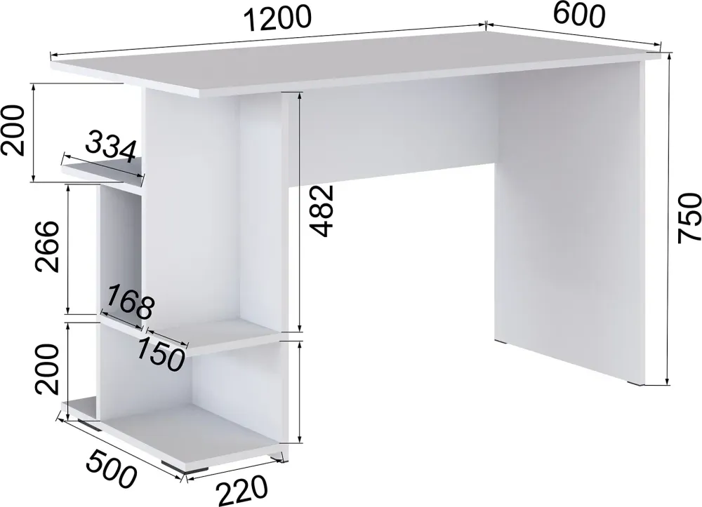 Компьютерный стол СКМ-6 (Белый)МФ Микон