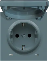 Donel R98 матовый изумруд накладка для розетки Schuko с заземлением, с крышкой, 16A 250 В~, серия DA