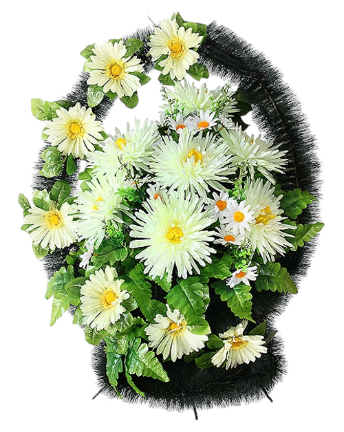 Ритуальная корзина из искусственных цветов «Ладья малая №04»