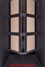 Каминная топка Экокамин ДЕЛЬТА 700 P три стекла подовое горение принтинг